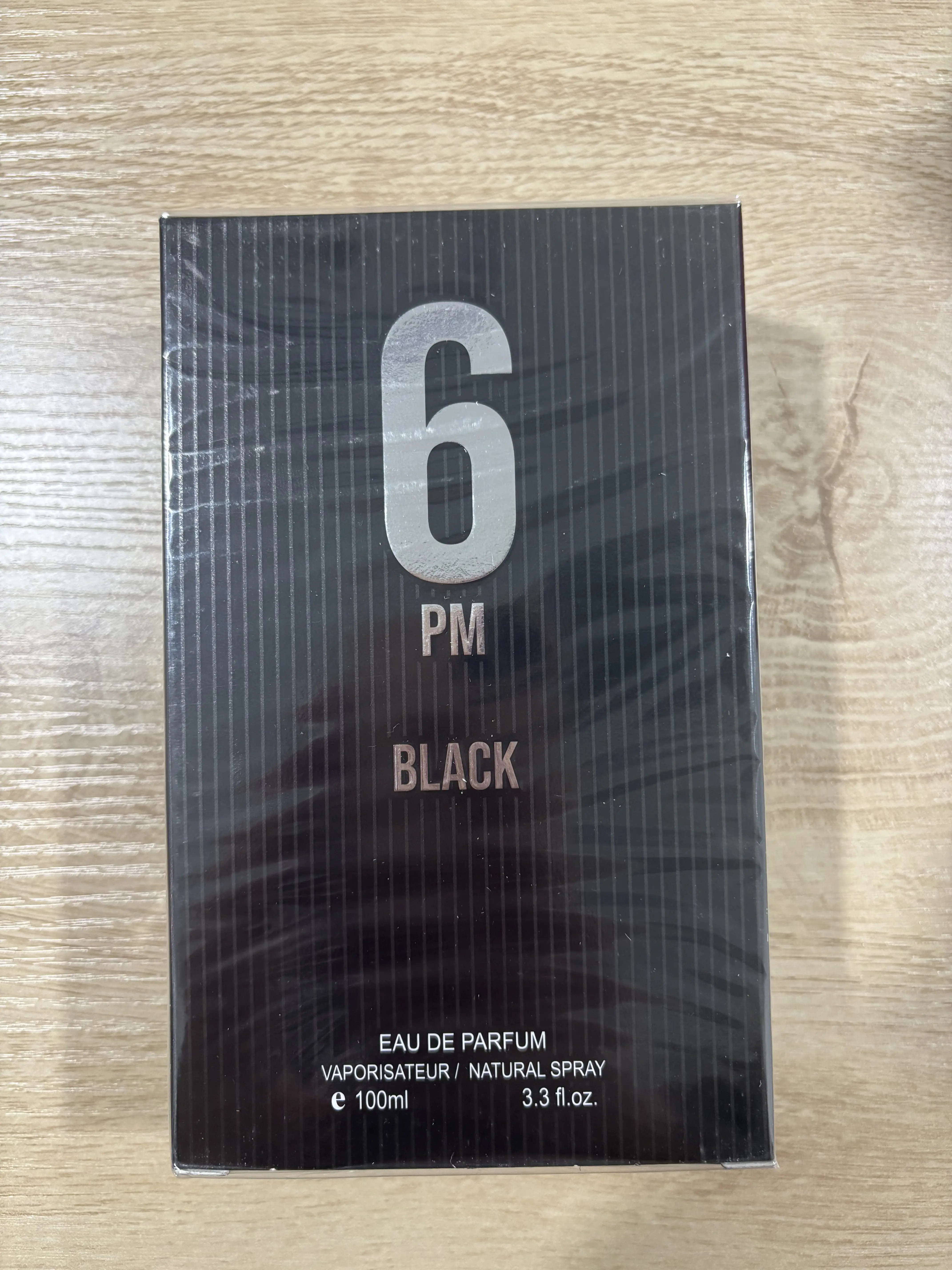 6 PM Black Eau de Parfum for Men, Warm Spicy Woody Fragrance Spray, 100 ml / 3.3 fl oz