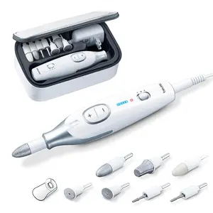 Beurer MP42 Nail Drill, 7-In-1 Nail Kit with Strong Sapphire Nail Drill Bits, Electric Nail File and Nail Buffer Includes Bright LED Light, Pedicure Kit and Manicure Set with Storage Case Beurer