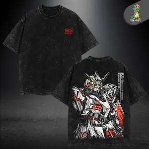 Gundam Unicorn RX-0 Oversized Washed T-Shirt, Premium Soft Cotton Vintage Tee with Bold Mecha Graphic, New Arrival Anime Streetwear for Men and Women, Collectors and Casual Wear Fans