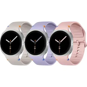 3 Pack No Gap Soft Silicone Sport Bands, Smartwatch Strap Accessories for Samsung Galaxy Watch 8/8 Classic (2025) 40mm/44mm/46mm, Waterproof Buckle Replacement Strap with Soft Silicone Material for Men Durable Steel