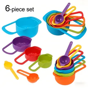 Kitchen Essentials Rainbow 6-Piece Measuring Spoon & Cup Set for Baking Cooking Nesting Stackable Easy Clean BPA-Free Polypropylene tiktokshopspringglowup Kitchenware Colorful outdoorfun