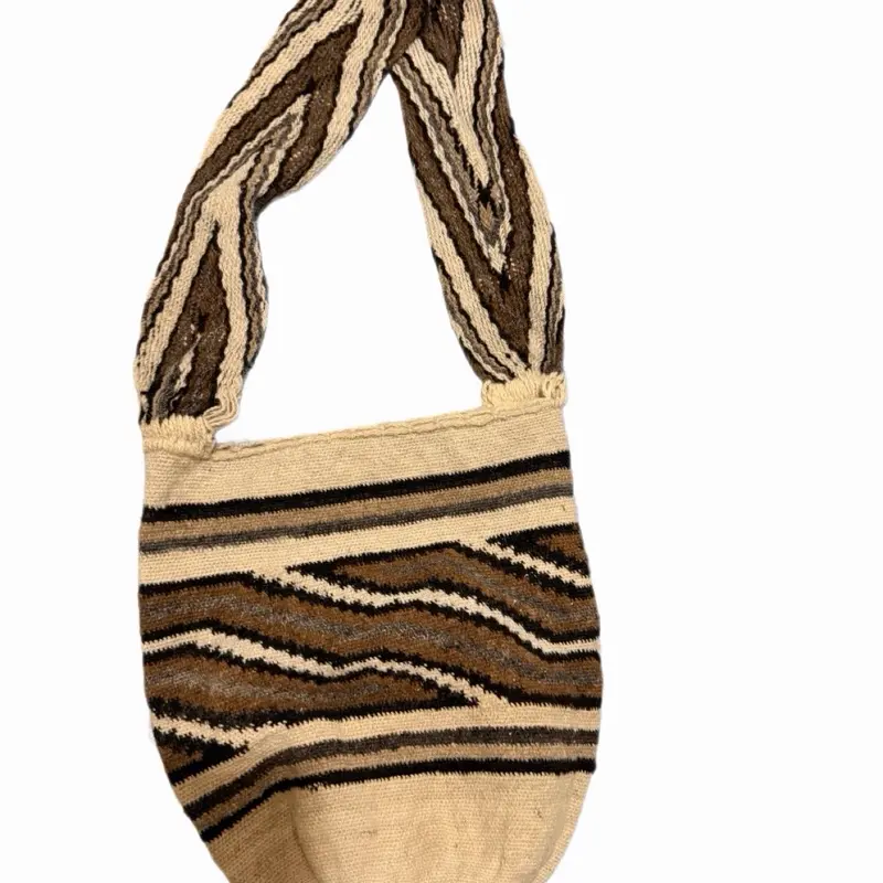 Handmade Backpack Colombian Craftsmanship Striped Design Eco-Friendly Travel Bag