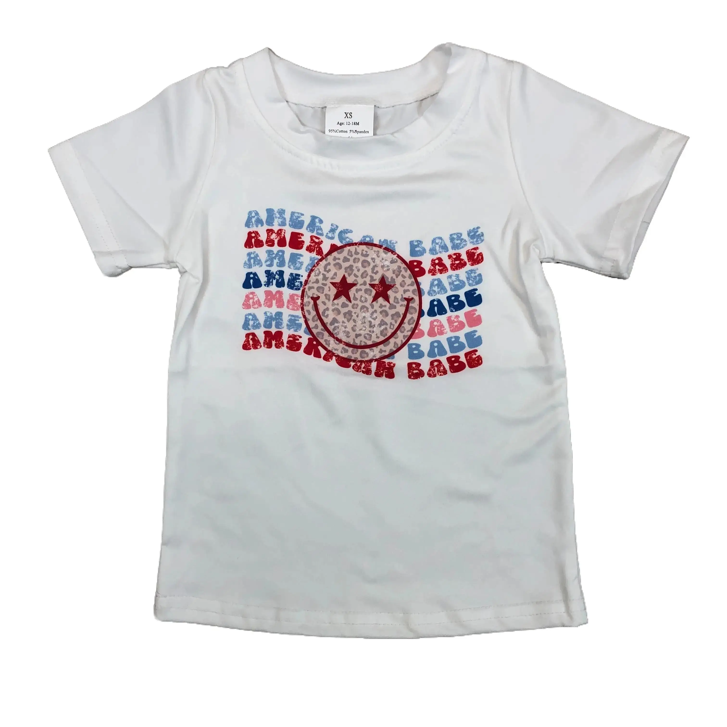 Girls' Crew Neck 4th Of July Summer T-Shirt, Crew Necks
