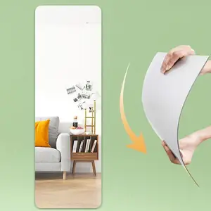 Self-Adhesive Acrylic Mirror - Full-Length, Wall-Mounted, No-Drill Flexible Mirror for Home DIY, Floor-Length Dressing Mirror unbreakable mirror Decor Durable