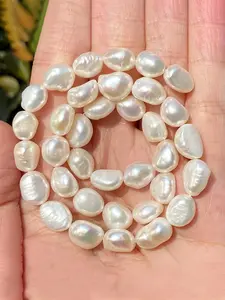 Natural Freshwater Baroque Pearls, Irregular Shape, 8-9mm Size, Perfect for DIY Jewelry Making Necklaces & Bracelets, Crafting Christmas and Halloween gifts, Genuine Pearl