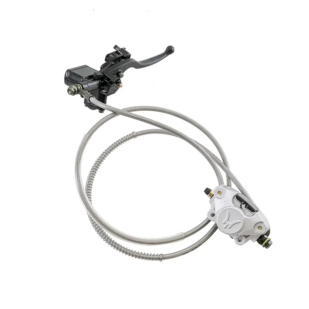 Rear Hydraulic Brake Caliper Cylinder Assembly Kit Dis Brake Hand Brake Pump with Brake Pads for GY6 ATV UTV Go Kart Karting Quad Buggy Dune Moped Dirt Pit Bike 110cc 125cc 150cc 200cc 250cc 350cc