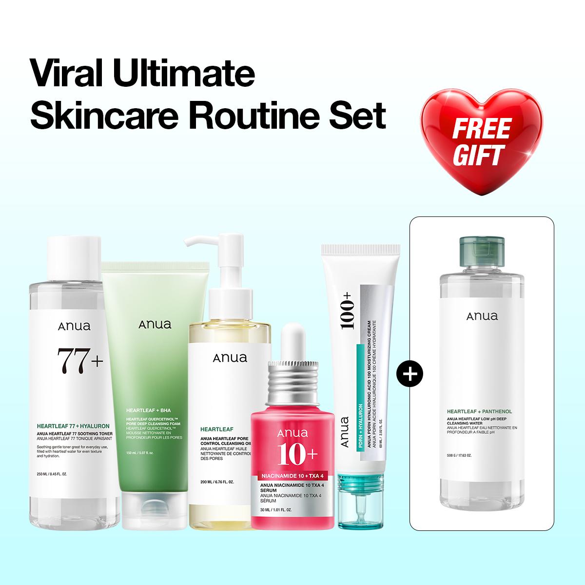 [Anua Official] Viral Ultimate Glass Skin Bundle Salmon PDRN Niacinamide Double Cleansing Collagen Mask Daily Korean