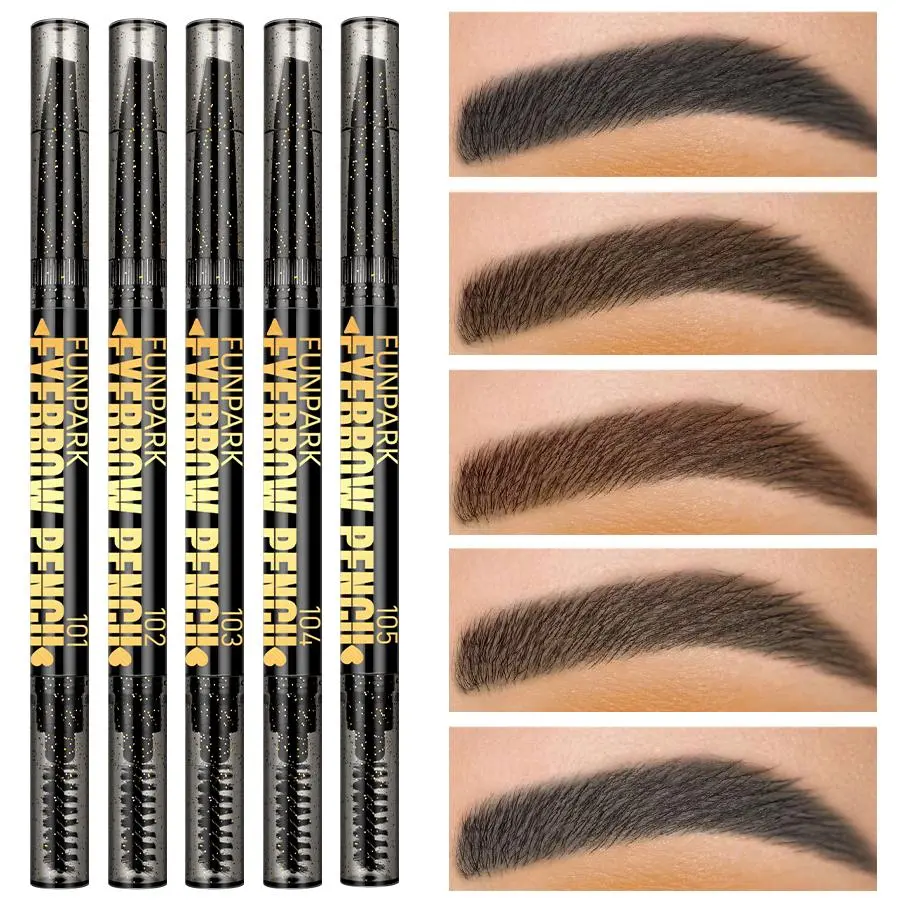 Double Head Cosmetic Eyebrow Pencil, Eyebrow Makeup Products, Waterproof Makeup, Long-lasting Non-smudge, Triangular Tip, Perfect Gift for Christmas and Mother's Day