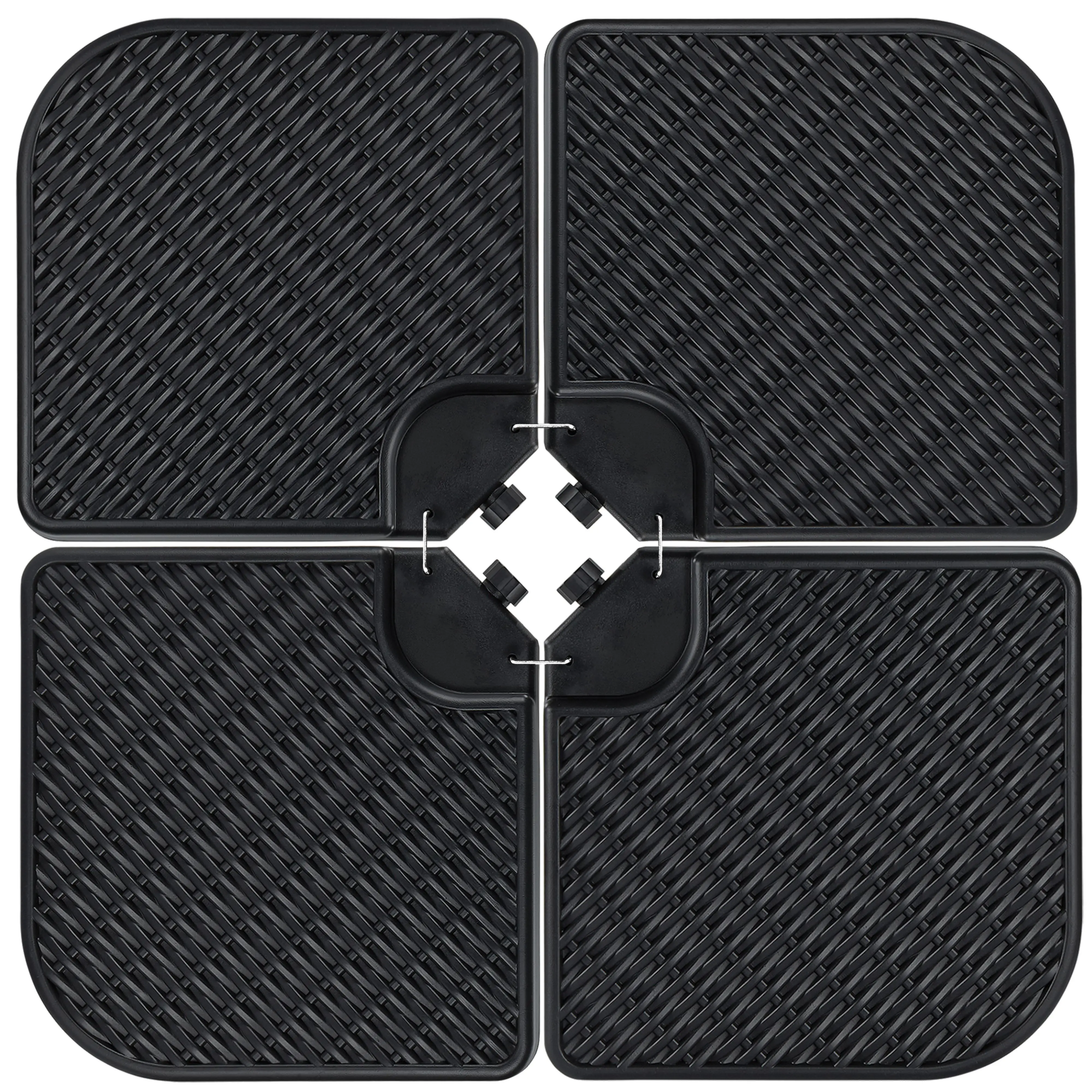 Best Choice Products 4-Piece Cantilever Offset Patio Umbrella Stand Square Base Plate Set w/ Easy-Fill Spouts