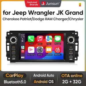 Junsun Android 13 7 inch touch screen car radio multimedia video player Wireless Carplay Auto GPS navigation for Jeep Wrangler JK Compass Patriot/Chrysler/Dodge RAM Charger