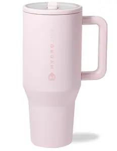 Hydrojug 40oz Insulated Travel Tumbler with Handle & Straw Leak-Resistant Stainless Steel Water Bottle Keeps Drinks Cold for Hours Drinkware Flasks