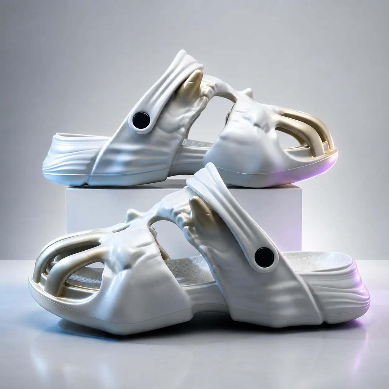 Men's Casual Horned Skull Clogs, Khaki Waterproof Festival Sandals with a Flexible Anti-Slip EVA Sole and Gradient Finish, Slip On