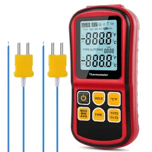 Dual  K-Type Thermocouple  with Two Probes and Backlit LCD