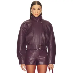 retrofete Lykke Leather Jacket in Bordeaux