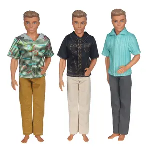 12 inch Men's Doll Casual Jacket Pants Set, 6-Piece Including 3 Shirts & 3 Long Pants, Fashionable Clothing for Doll, Doll Clothes
