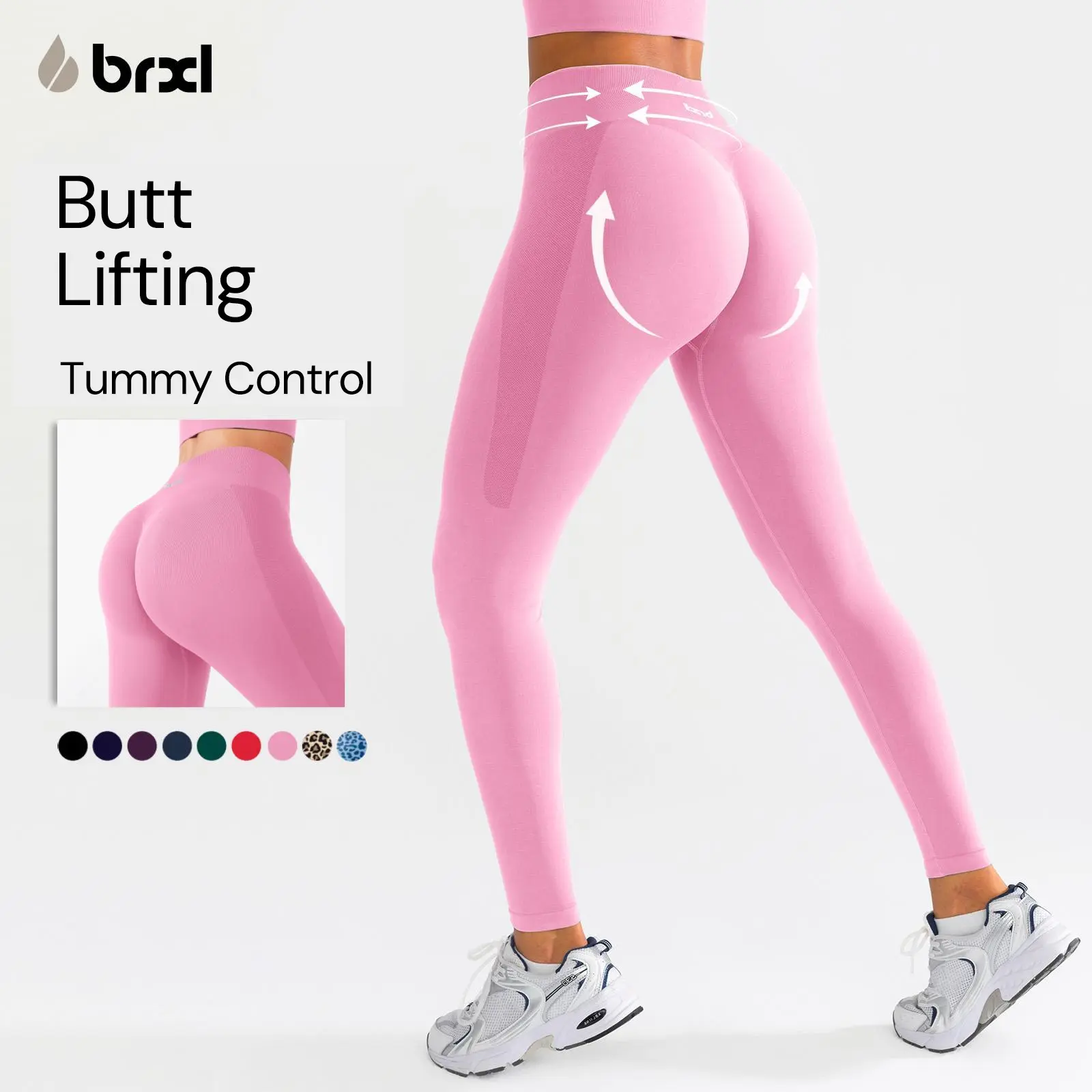 BRXL Lycra Fabric Butt Lifting No Front Seam High-Waisted Breathable Yoga Pants Tummy Control Seamless Gym Running Leggings #Parati #GymWorkout #TikTokMadeMeBuyIt #outdoorfun #TikTokShopSpringGlowUp-4,back to school,back to school haul