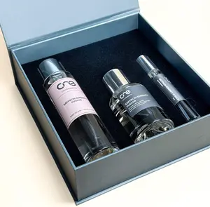 Saffron Serenity Fusion Set by CN1 Fragrance - 50ml Eau de Parfum, 10ml Travel Size, 100ml Body Splash - Exotic Jasmine & Amberwood Scent