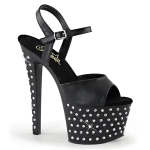 7 Inch Heel STARDUST-709 Black Pu