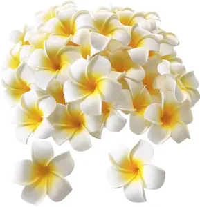 White Foam Hawaiian Frangipani Artificial Plumeria Flower Petals Cap Hair Hat Wreath Floral DIY Home Wedding Decoration