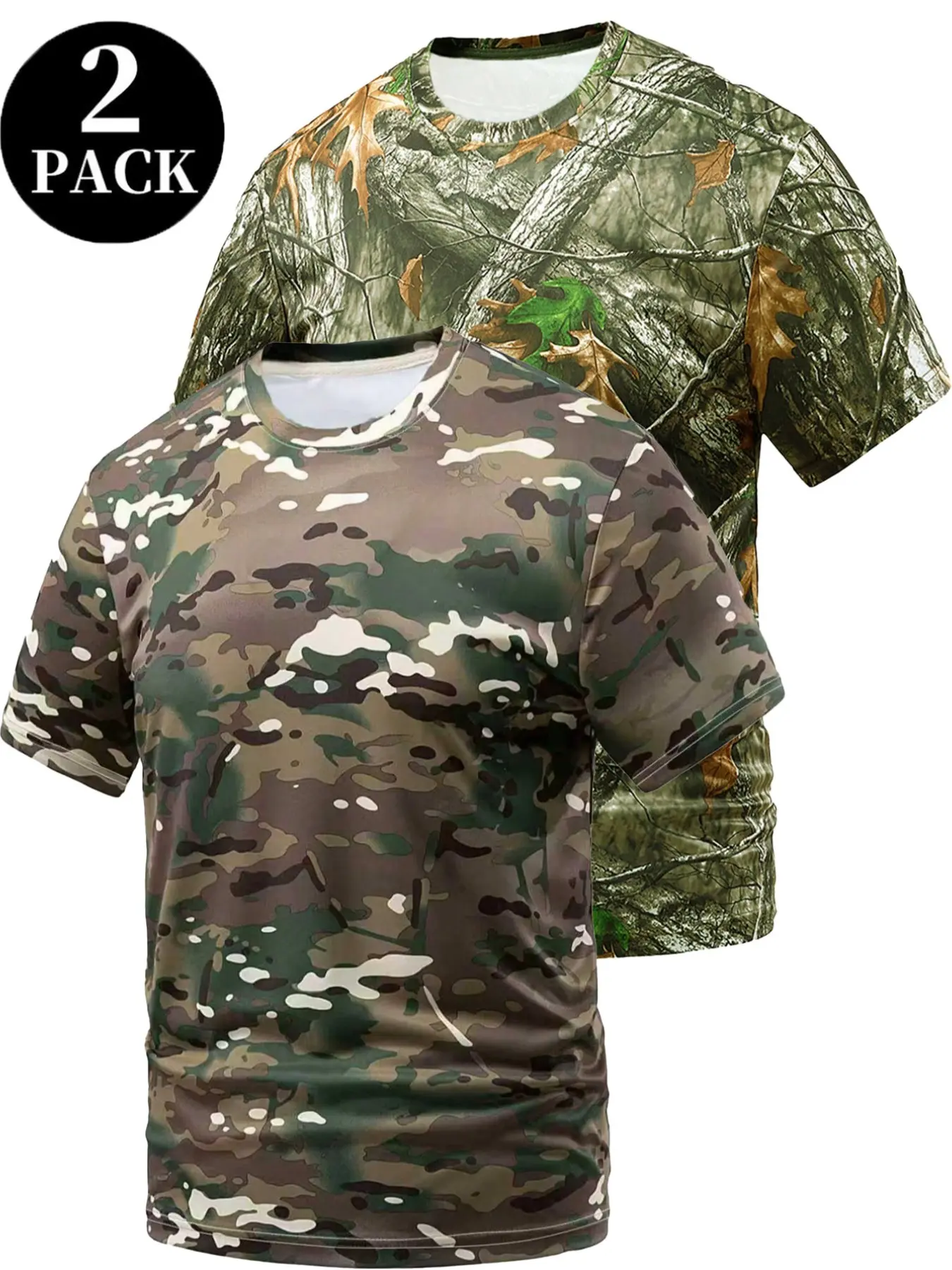Men's Fashion Jungle Style T-Shirt, Camouflage Short Sleeve Tee, Casual Round Neck T-Shirt, Comfortable Summer Wear