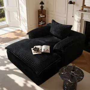 【Holiday Haul】OOSWIFT 67''Oversized Chaise Lounge Chair Indoor,Recliner Loveseat Reading Chairs Fluffy Plush Faux Fur Cloud Sofas Couches,for Living Room,Luxurious Plush Chaise Lounge Bed