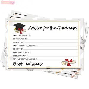 50 Pcs Graduation Advice Cards Fill In The Blank Wish Message Class Of 2026 Aesthetic High School College Senior Party Guest Book Alternative Celebration Keepsake Supplies