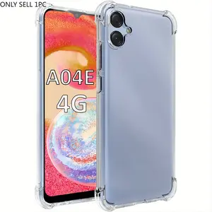 Case for Samsung Galaxy A04E, Clear Phone Case with Reinforced Corners Camera Protection Bumper Slim Fit Shockproof Flexible TPU Case, Transparent