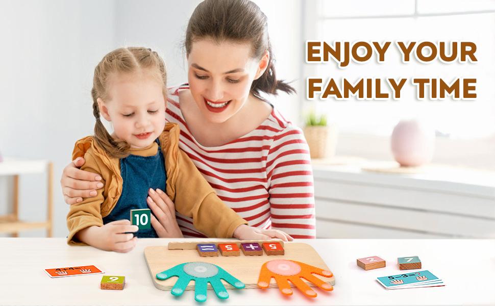 Preschool Learning Toys for Toddlers, Fingers Counting Math, Educational Manipulatives Number Counting Blocks Set for Kids, Montessori Toys for Age 2-5 Years Old Boys Girls Birthday Gifts
