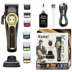 Professional Cordless Hair Clipper with Magnetic Suspension Motor, 8800 Rpm Charging Base, Men's Grooming Tool Km-2373
