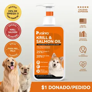 Health Supports Krill & Salmon Oil 8oz – PUAINTA Nature Oil for Dogs, Rich in Omega-3 & EPA+DHA, Supports Heart Health & Circulation, Antarctic Astaxanthin, Maintains Healthy Skin, Supports Hair, Skin, Vision & Wellness