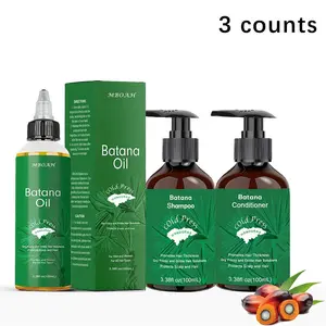 Batana Oil Hair Care Set - Hair Growth Bundle - Unrefined Batana Oil From Honduras To Achieve Thicker, Moisturizing Scalp Care, for Women Men, Nourishes The Hair Shaft, Fights Frizz, Haircare Solution, Mini Travel Set