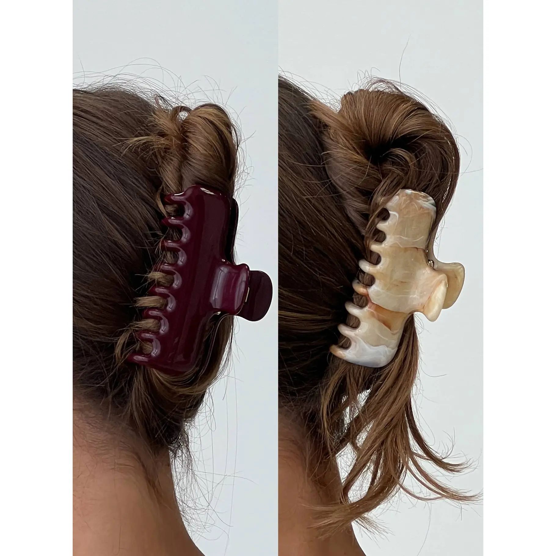 Rhen Claw Clip Pack Burgundy / Cream