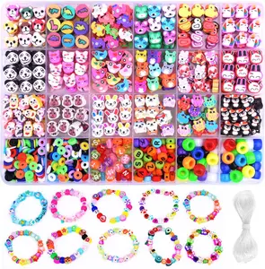 1000PCS Polymer Clay Beads Bracelet Making kit, 24 Style Cute Fun Beads Animal Beads Charms for Jewelry Necklace Earring Making DIY Accessories for Women Girls