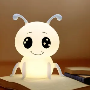 Cute Ant Night Light for Kids, Remote Cute Night Light, Dimmable+Tap Control+Rechargeable Baby Night Light for Kids,Gifts Squishy Night Light