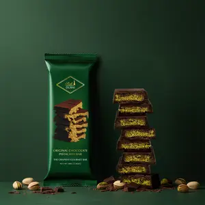 Dubai Chocolate Bar Pistachio, 3.5oz - 100g, Gourmet Chocolate Bar | Dubai Chocolate Bar Pistachio | Loaded with Kunafa, Knafeh - The Crunchiest Kataifi Delight Perfect for Sharing