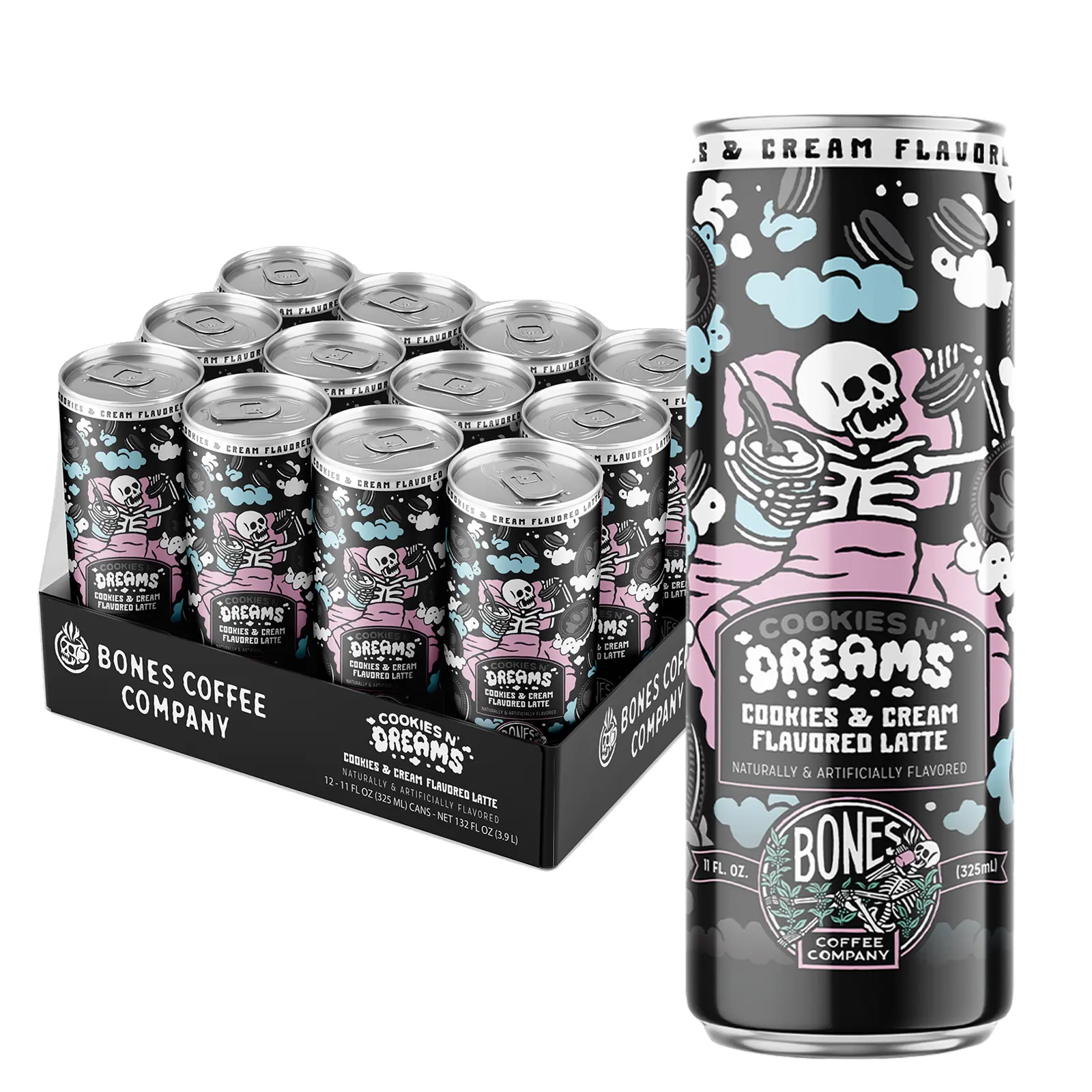 Bones Coffee Company | Cookies N' Dreams Cold Brew Latte Cookies and Cream 12 Pack Ready to Drink Bones Coffee Company | Cookies N' Dreams Cold Brew Latte Cookies and Cream 12 Pack Ready to Drink
