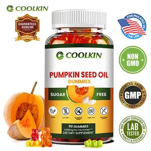 Coolkin - Sugar Free Pumpkin Seed Oil Gummies (4,000 mg/Serving) for Hair Growth, Youthful Skin, Prostate Health, Immune and Urinary Tract Support - 60 Gummies