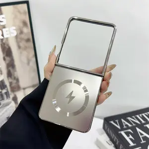 Luxury Matte Electroplated Magnetic Case Protector for Samsung Galaxy Z Flip7/6/5/4/3, Wireless Charging Support, Anti-Fingerprint, Shockproof
