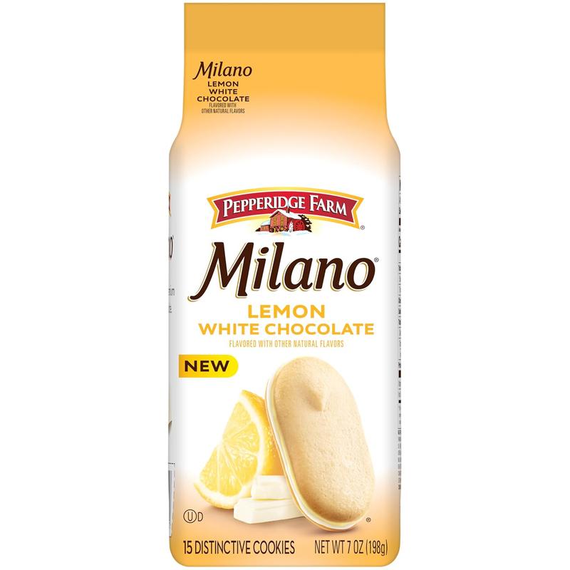 Milano White Chocolate Lemon Flavored Cookies, 7 Oz Bag