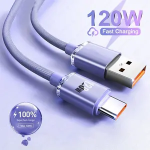 Crystal Shine 6a Pd20w Super Fast Charging Type-C Fabric Braided Phone Charger Cable, Multiple Lengths Available, Compatible with Huawei Xiaomi Honor