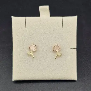 14k Gold Flower tulipan  Design Earrings, Kenia Collection Everyday Wear Jewelry