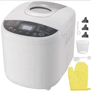 19-In-1 2LB Automatic Bread Maker, Nonstick Ceramic Pan Programmable Digital Dough Machine With Gluten-Free Setting, 3 Loaf Sizes, 3 Crust Colors, Whole Wheat Bread Capability, White