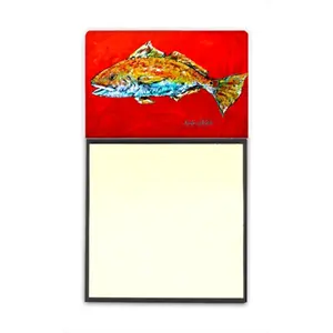 Carolines Treasures  Fish - Red Fish Red Head Refiillable Sticky Note Holder or Postit Note Dispenser- 3 x 3 In.