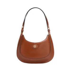 Tory Burch Robinson Leather Crossbody Bag with Magnetic Closure for Women in Brown