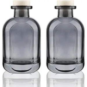 Glass Diffuser Bottles 2 Pack 5oz/150ml Reed Diffuser Bottle Empty Diffuser Bottle Refillable  Storage Container Reed Diffuser Sticks Bottles(Grey)