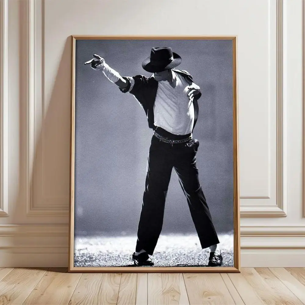Michael Jackson Iconic Dance Pose Paper Poster - Black-and-White