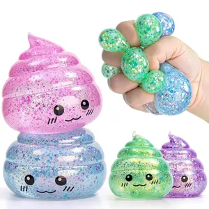 8-Piece Squeezing Toy Set, Random Styles and Colors, Sensory Fidget Toys, Stress Relief, Fun Gift Box, Glitter Gold Powder Crystal Candy Toys