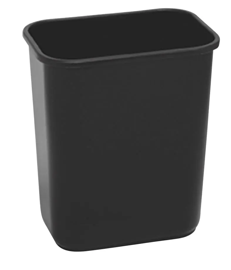 Continental Commercial Products 056178 Seamless One Piece Construction Rectangle Waste Basket, 41 Quart - Black