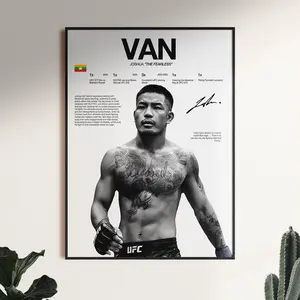 Joshua Van UFC Flyweight Fighter Printable Poster - Vivid Photo Paper Martial Arts Combat Sports Wall Art, Home Decor