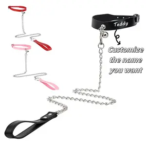 Customized Personalized Pet Bell Custom Collar Dog Iron Chain Leash Binding Collar Leash Anti Lost Gift For Friends And Lovers
